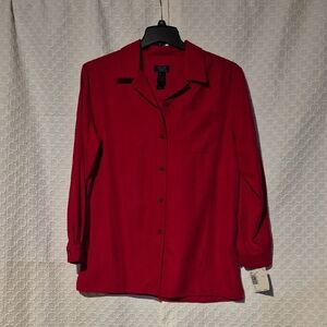 NWT Crazy Horse Women's Large Red Button Down Shirt